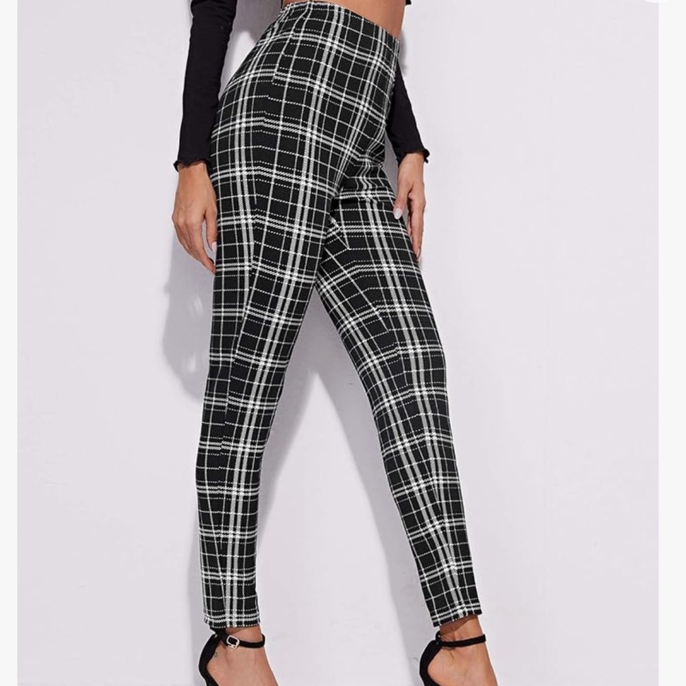 Stretchy Plaid Print Pants Soft Skinny Regular
Fashion Leggings NWOT - Picture 3 of 6